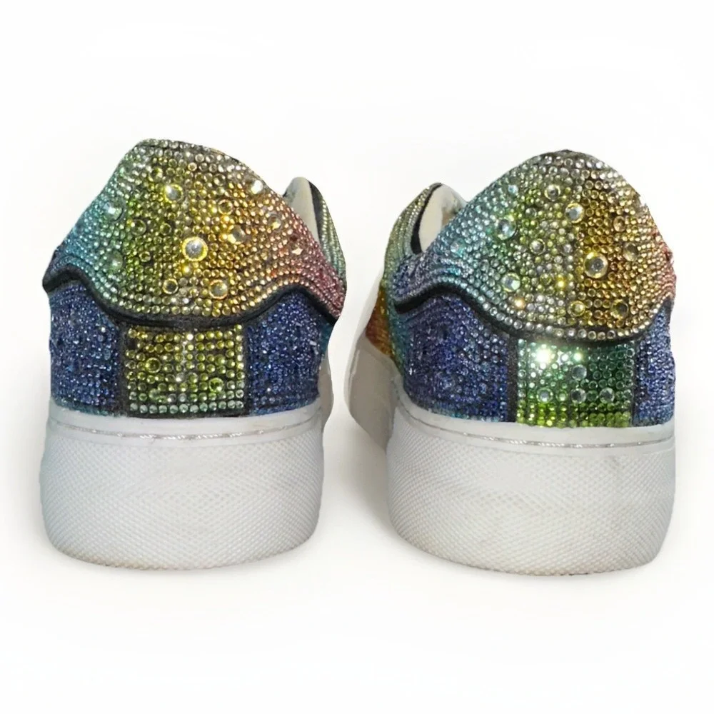 Betsey Johnson Sidny Over The Rainbow Rhinestone Sneakers 6.5M (Fits My 7.5)